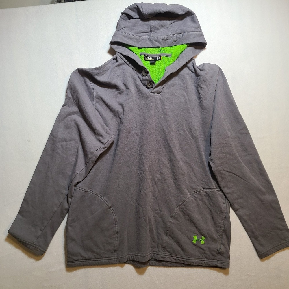 Under Armour Storm Button Up Hoodie Mens XL Gray Long Sleeve Henley 1238122